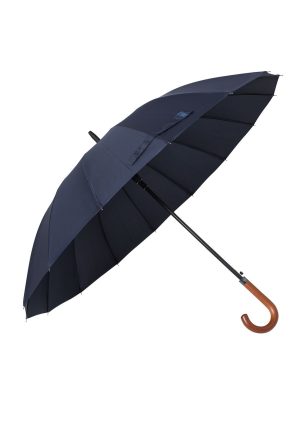 Navy 16 bone wood handle umbrella