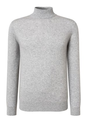 DH Cashmere Turtle Neck-Silver Melange Cashmere Turtle Neck