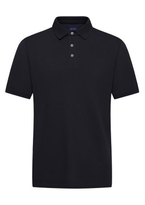 DH-Double Mercerised Polo-Black-Front Double Mercerised Polo