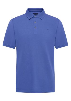 DH-Double Mercerised Polo-Washed Blue-Front Double Mercerised Polo