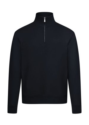 Peach Q Zip-Black-Front 390 Peached Q Zip