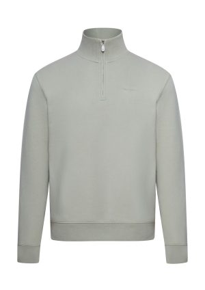 Peach Q Zip-Eucalyptus-Front 390 Peached Q Zip