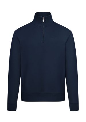 Peach Q Zip-Navy-Front 390 Peached Q Zip