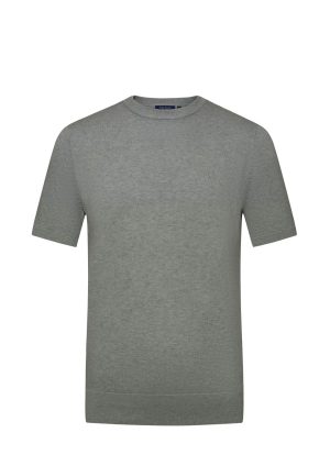 Douglas Hayward Cotton SS Crew-Lt Grey Mel-Front Cotton SS Crew