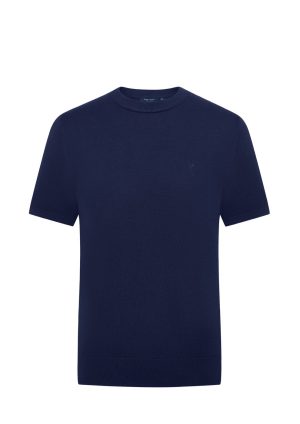 Douglas Hayward Cotton SS Crew-Navy-Front Cotton SS Crew